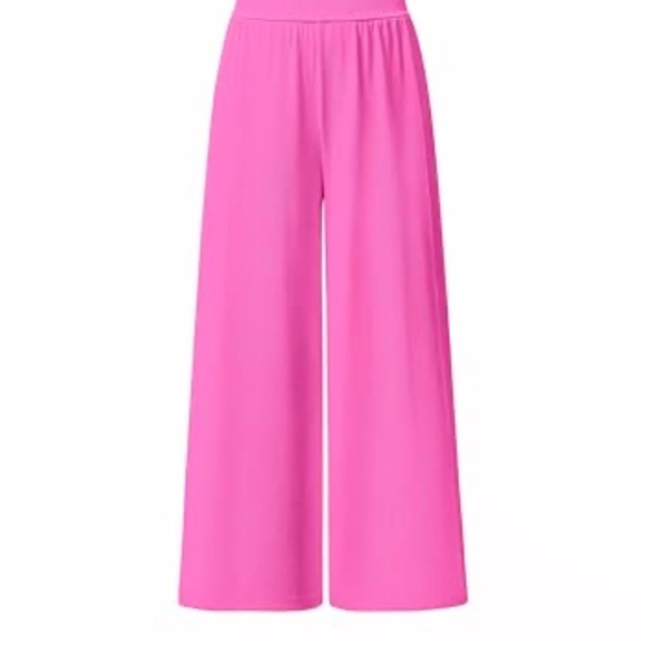 Pink Wide-Leg Women's Pants - Picture 1 of 1